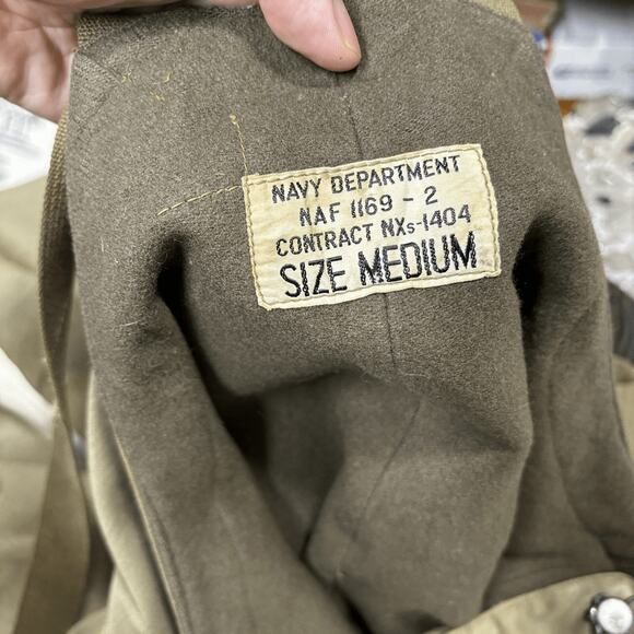 True Vintage US Navy Deck Bib Overalls Size Medium WWII Korean War Era 40s USN - Picture 14 of 16